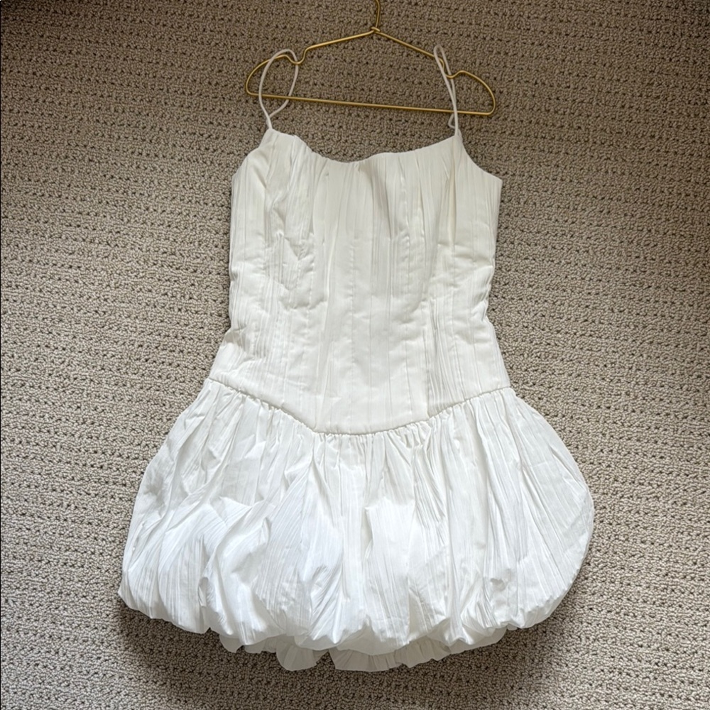 Revolve Acler White Strapless Bubble Dress